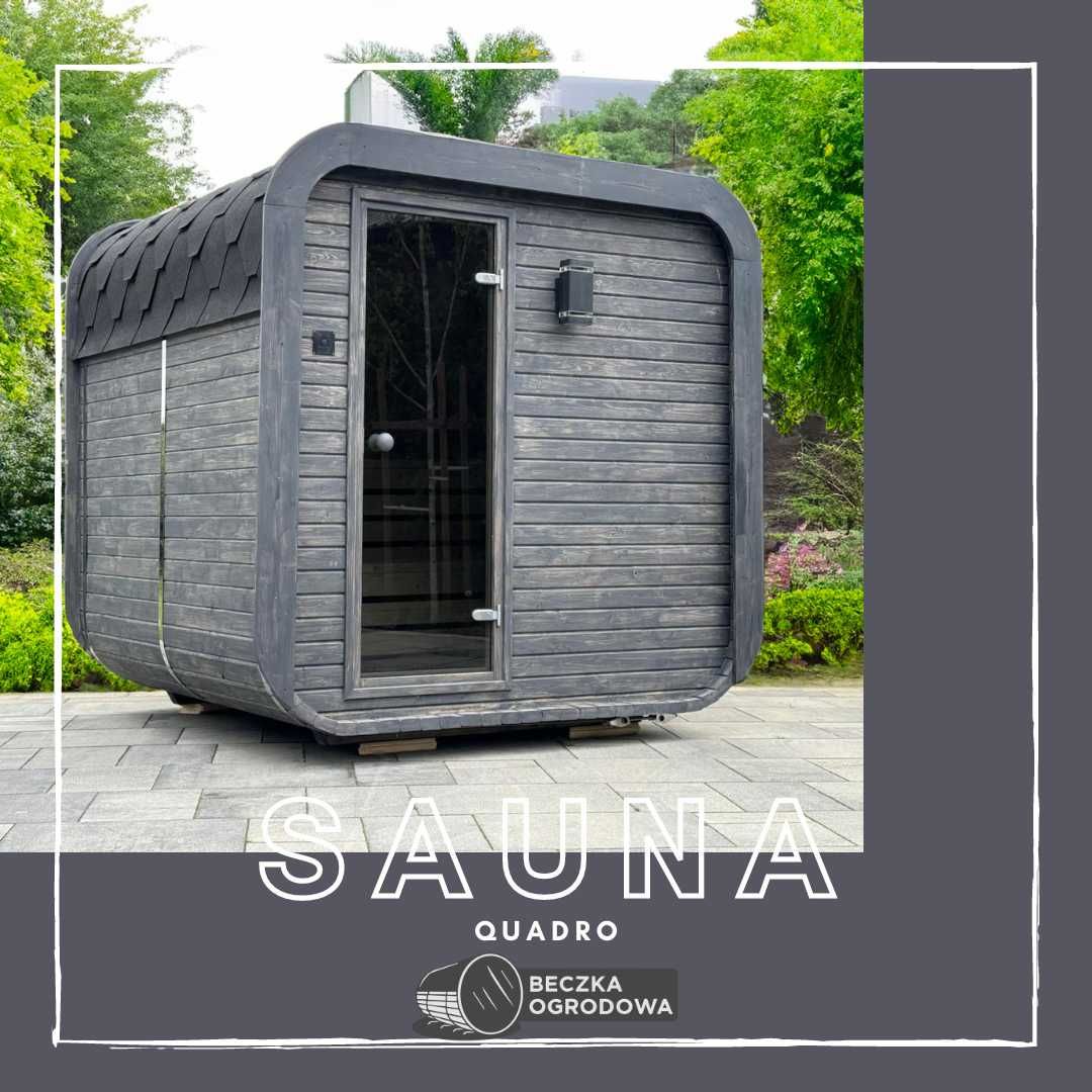 Sauna kwadratowa ogrodowa do złożenia samodzielnego montażu drewno