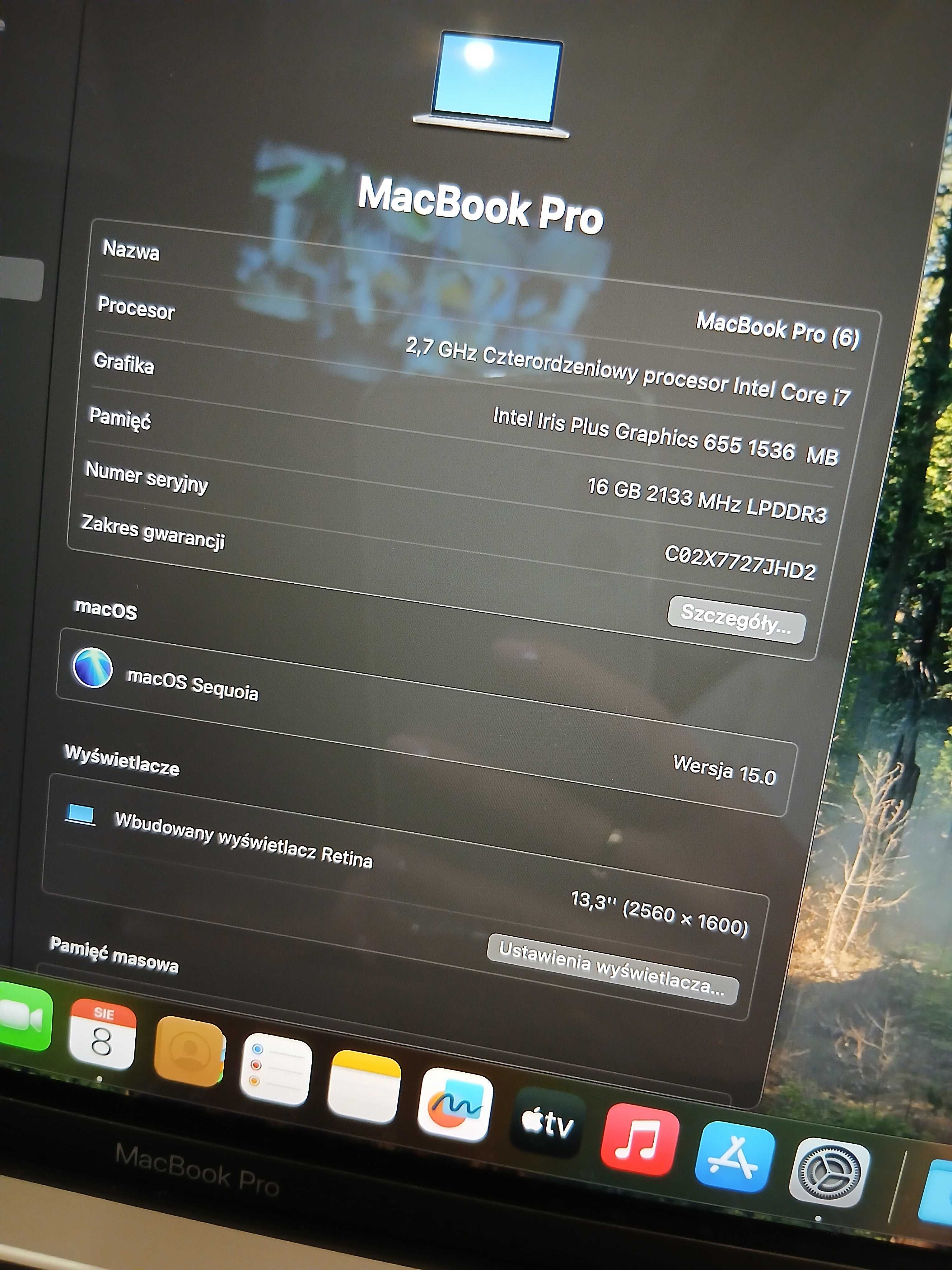 Apple Macbook Pro A1989 13.3" | intel core i7 8569u 2,8 ghz 16GB/512GB