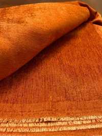 Kupon tkaniny typu szenil - kolor pomarańczowy