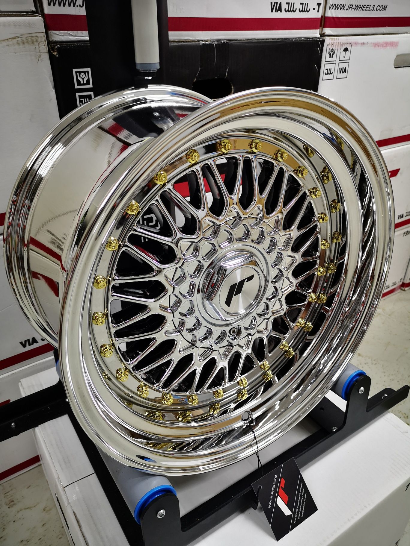 Felgi JR9 BBS RS 16" 8J 9J 4x100 5x120 BMW E30 VW Golf MK1 Chrome