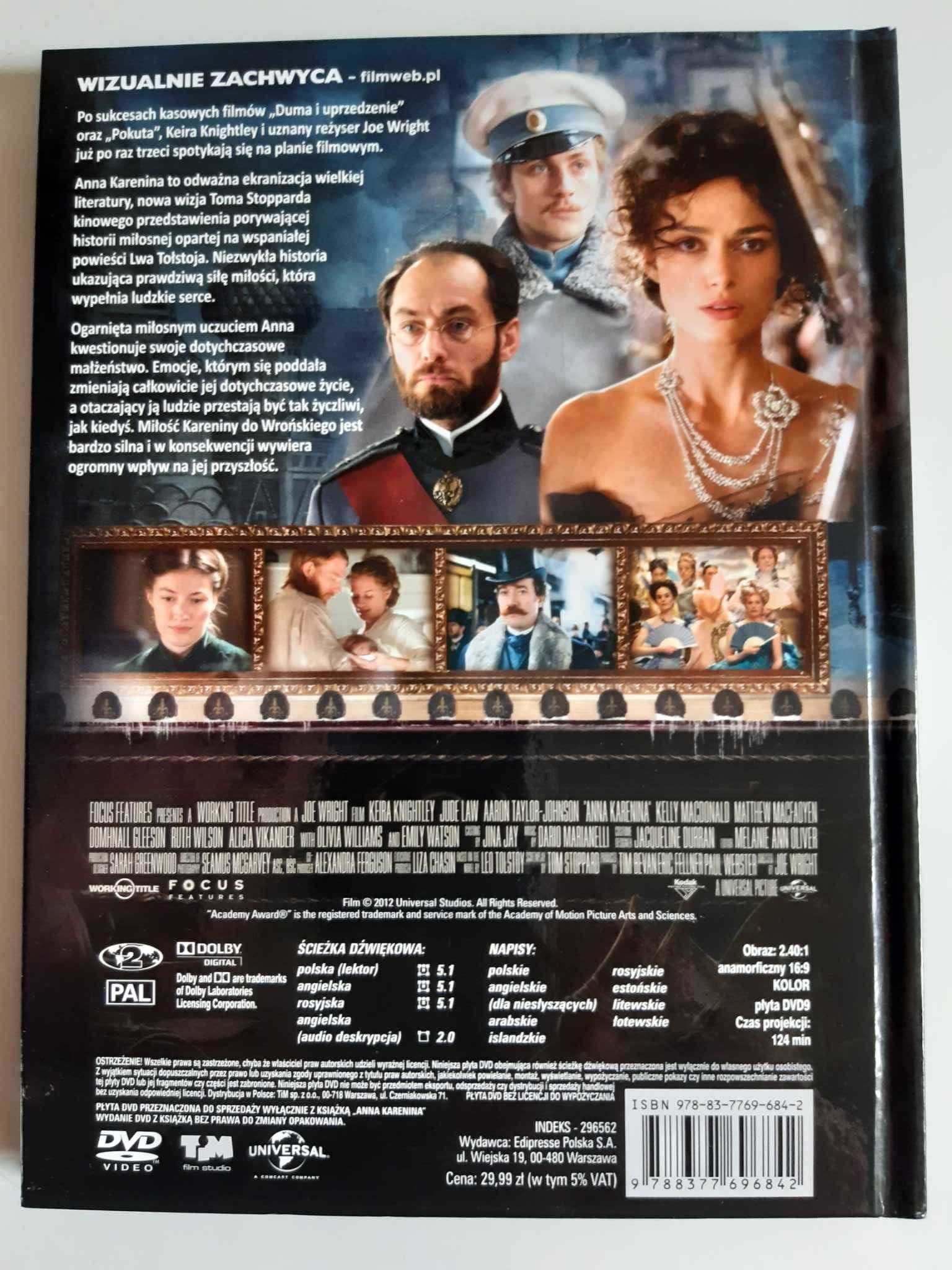 Film dvd Anna Karenina, Keira Knightley, Jude Law, polski lektor