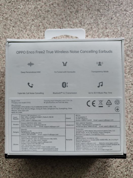 OPPO Enco Free 2 White ANC EU. Гарантія