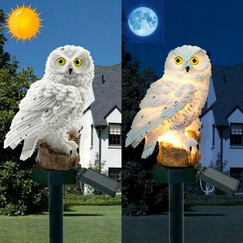 2x Lampa Ogrodowa Solarna LED Sowa Z Czujnikiem Zmierzchu Wbijana