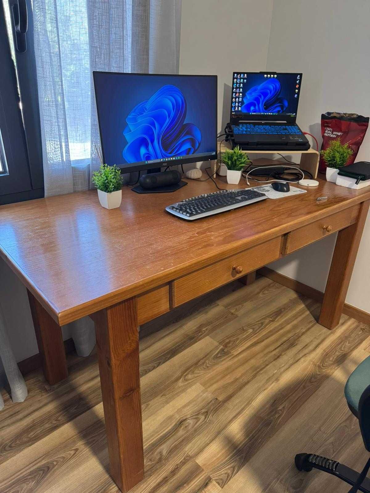 Secretaria/Mesa em madeira com duas gavetas