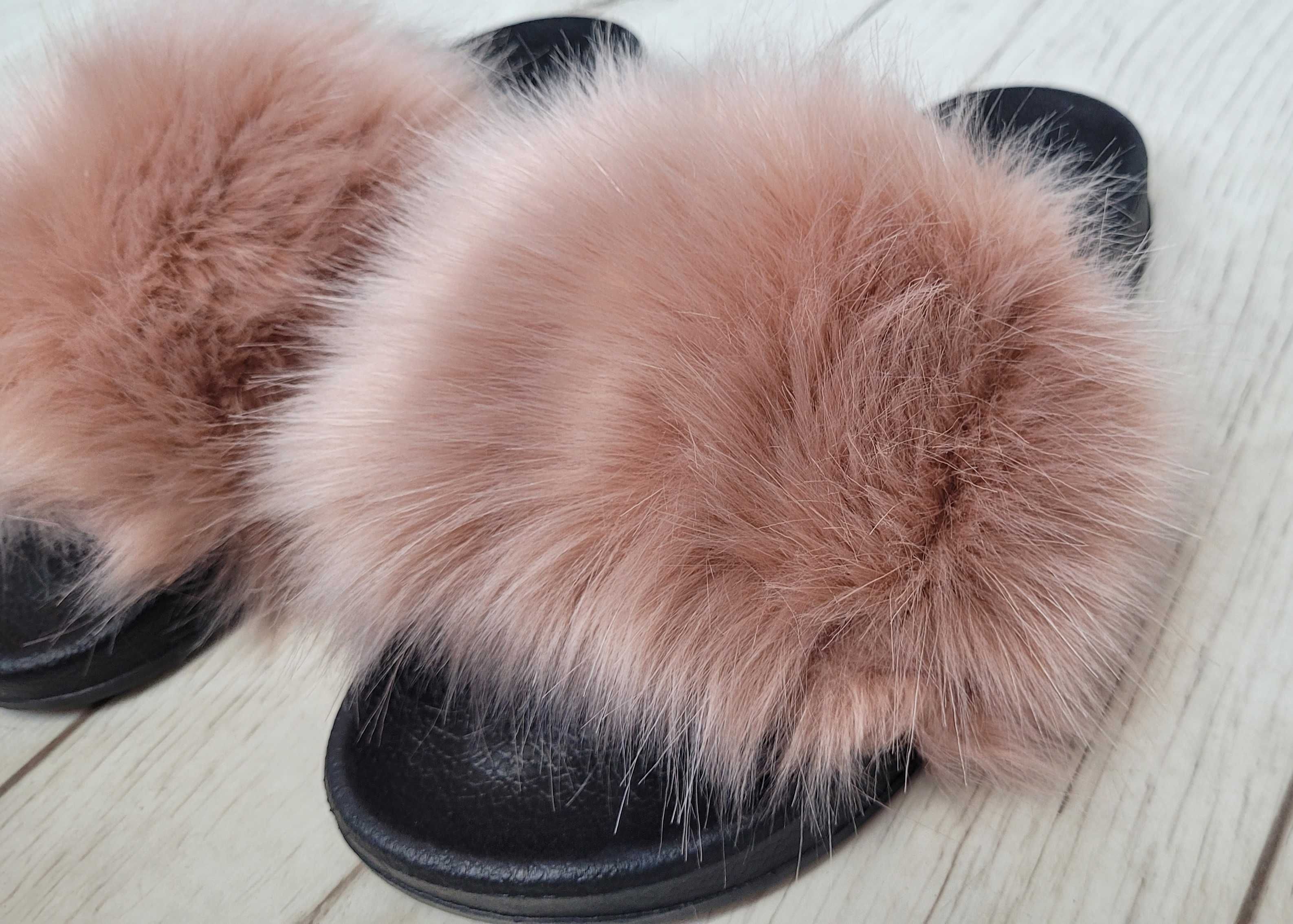 Klapki roz 36-41 z futerkiem papucie buty BEŻ futerkowe TU KUPUJESZ 39