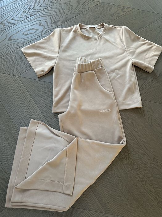 S CARMEL komplet szerokie spodnie plus T-shirt jskość premium