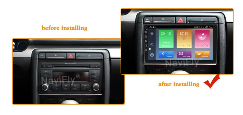 Radio nawigacja Audi A4 B6 B7 2001 do 2008 ANDROID WiFi Bluetooth GPS