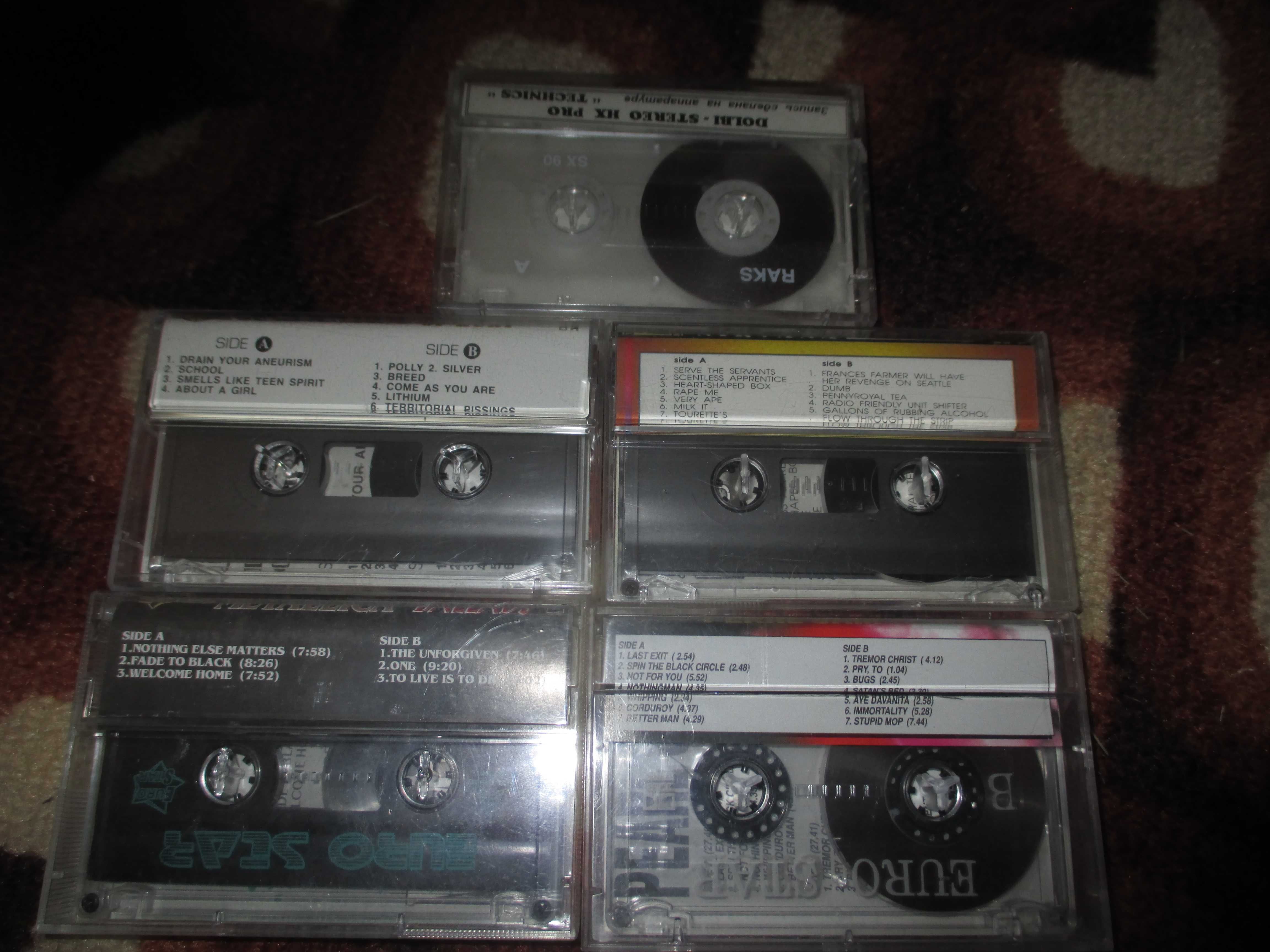 Торг! Аудиокассеты 10 штук винтаж NIrvana Metallica WASP Pearl Jam