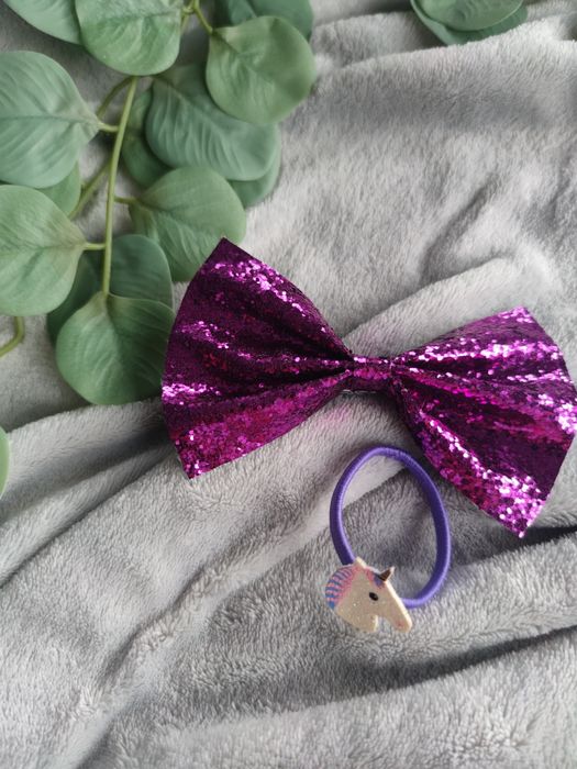 Zestaw brokat spinka gumka nowe