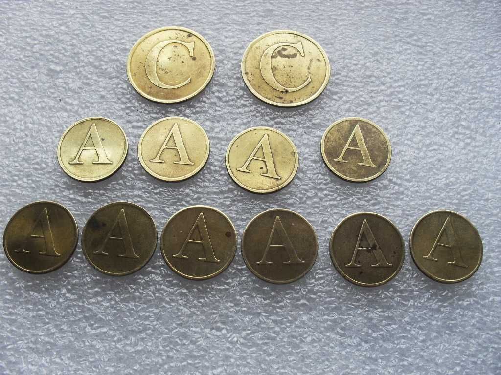 Zestaw żetonów tel. 12 sztuk - A ,C 1990 Warszawa  i Kremnica
