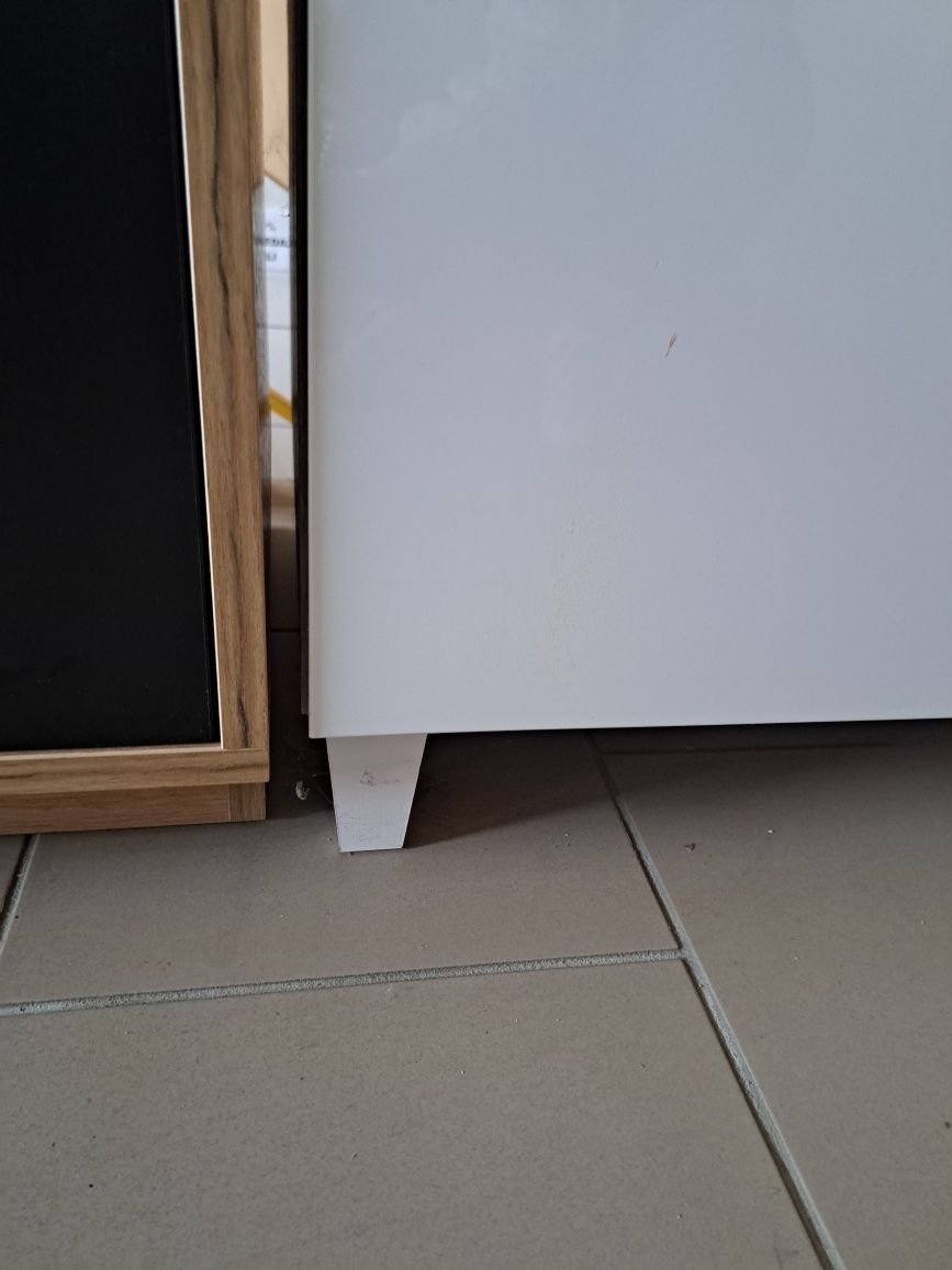 Szafa z półkami i szufladami Dąb sonoma + biały połysk MDF 194x80x48