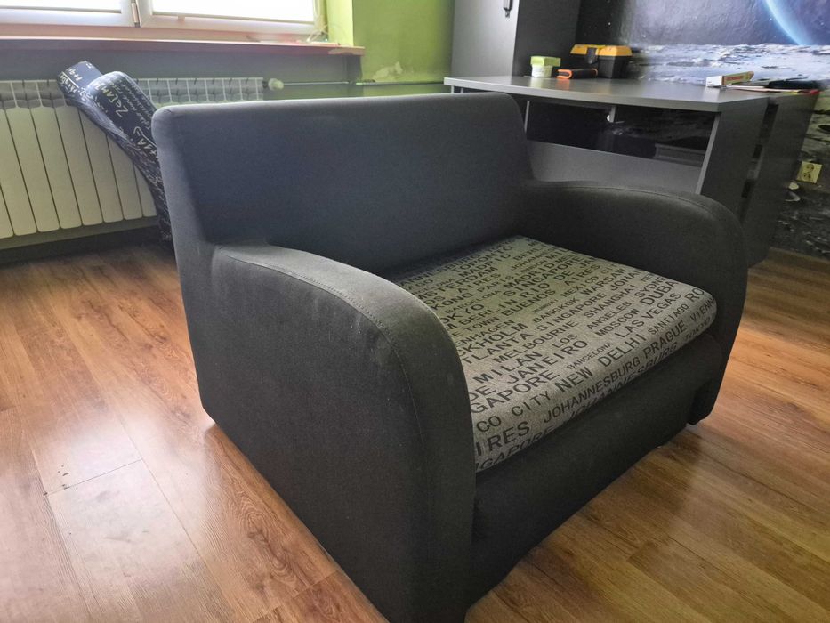 Fotel/sofa jednoosobowy rozkładany młodzieżowy typu kanadyjka