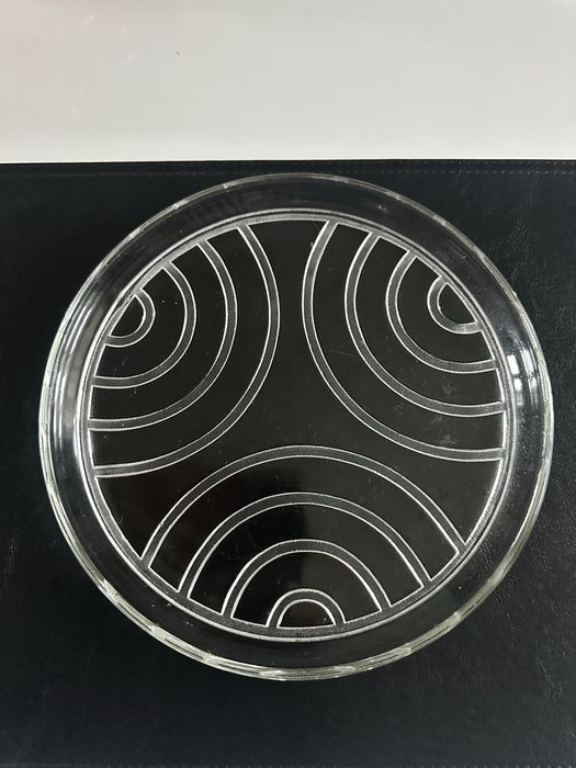 Stare szkło Talerz, patera huta Hortensja.      PRL