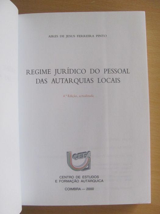 Regime Jurídico do Pessoal das Autarquias Locais de Aires de Jesus Fer