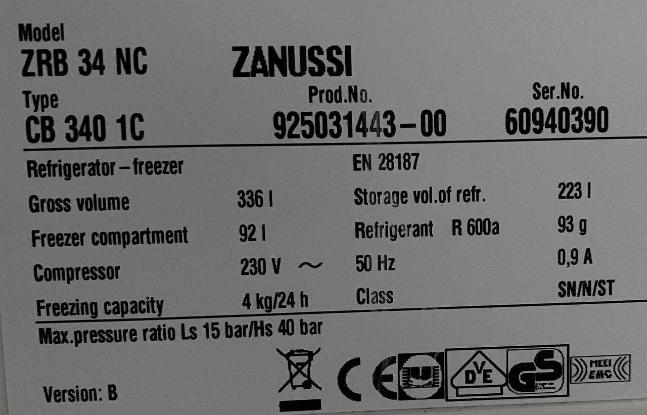 Холодильник двокамерний Zanussi ZRB-34-NC ( 175 см) з Європи