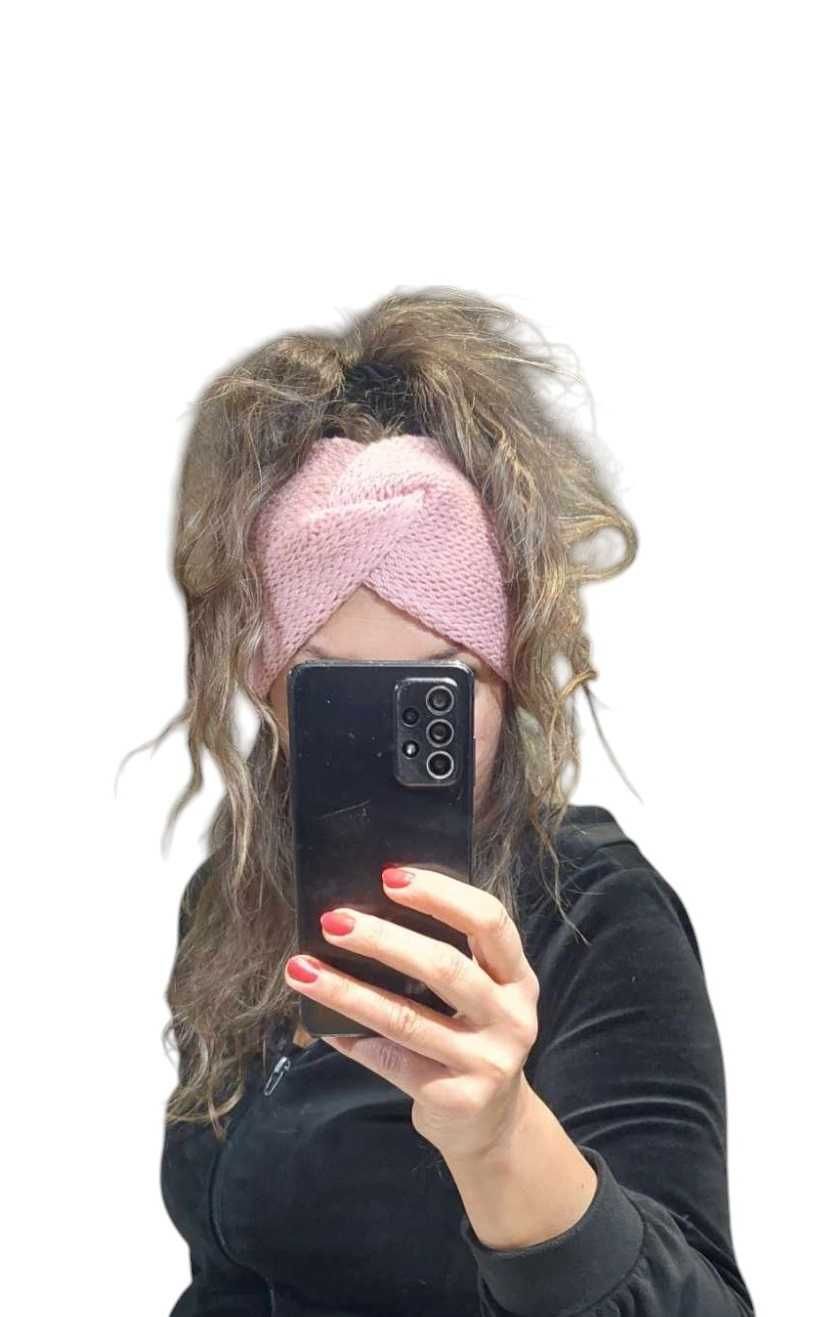 Opaska Handmade turban Węzeł szeroka Podwójna Jesień Zima Dwuwarstwowa