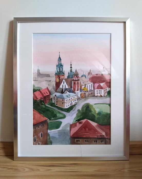 Obraz akwarela Kraków Denys Tsarenko Oryginał