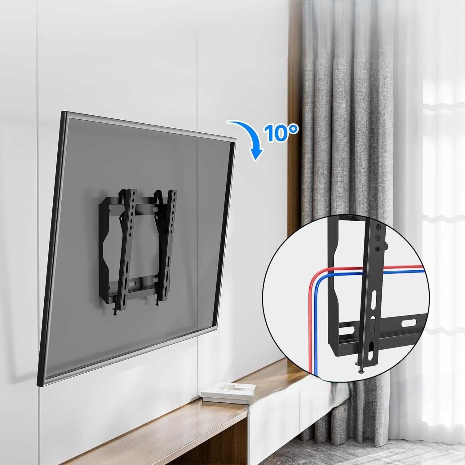 BONTEC Uchwyt TV 17–45" Ścienny Slim VESA 200x200 do 30kg
