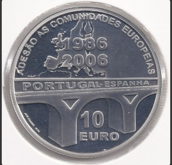 Moeda comemorativa prata - Adesão às comunidades europeias