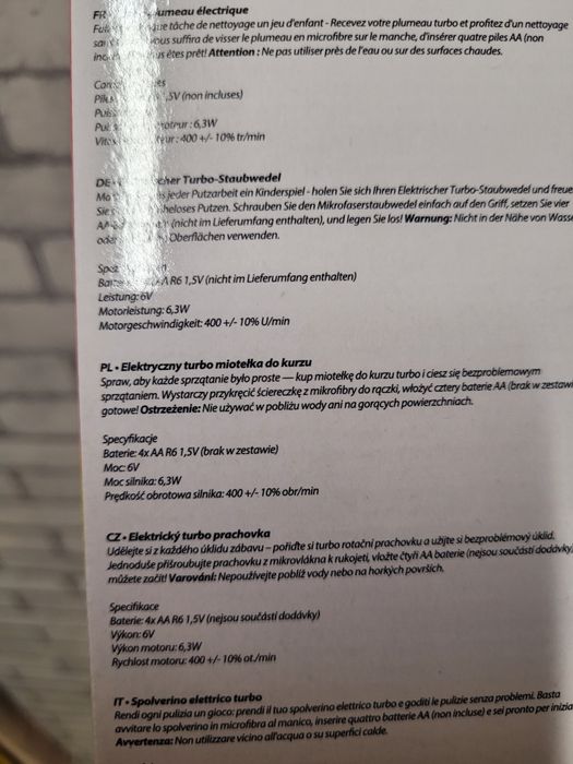 CleanRite ELECTRIC TURBO DUSTER elektryczna obrotowa miotełka