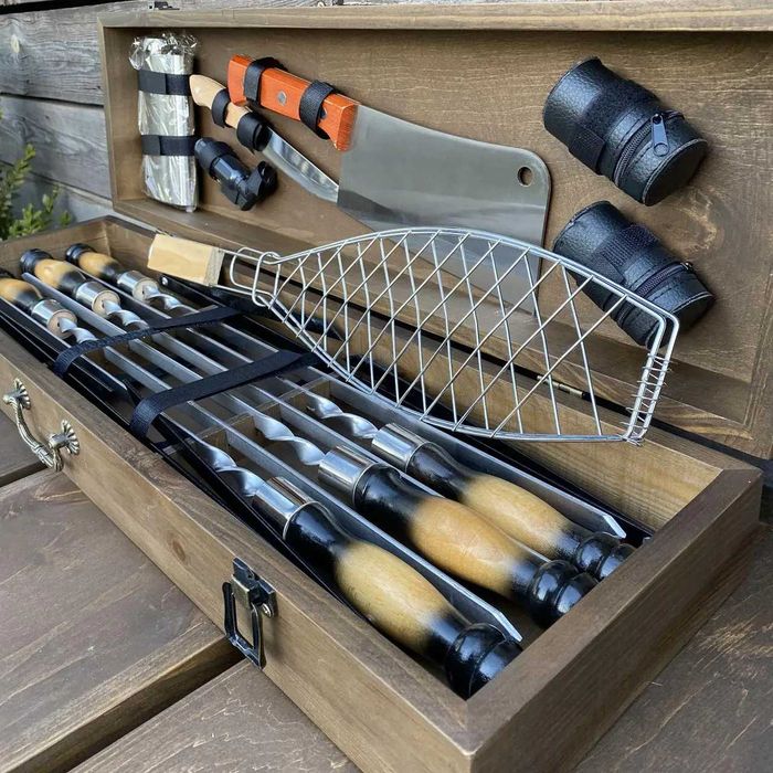 Набір шампурів ручної роботи на подарунок, набор шампуров с ДОСТАВКОЙ