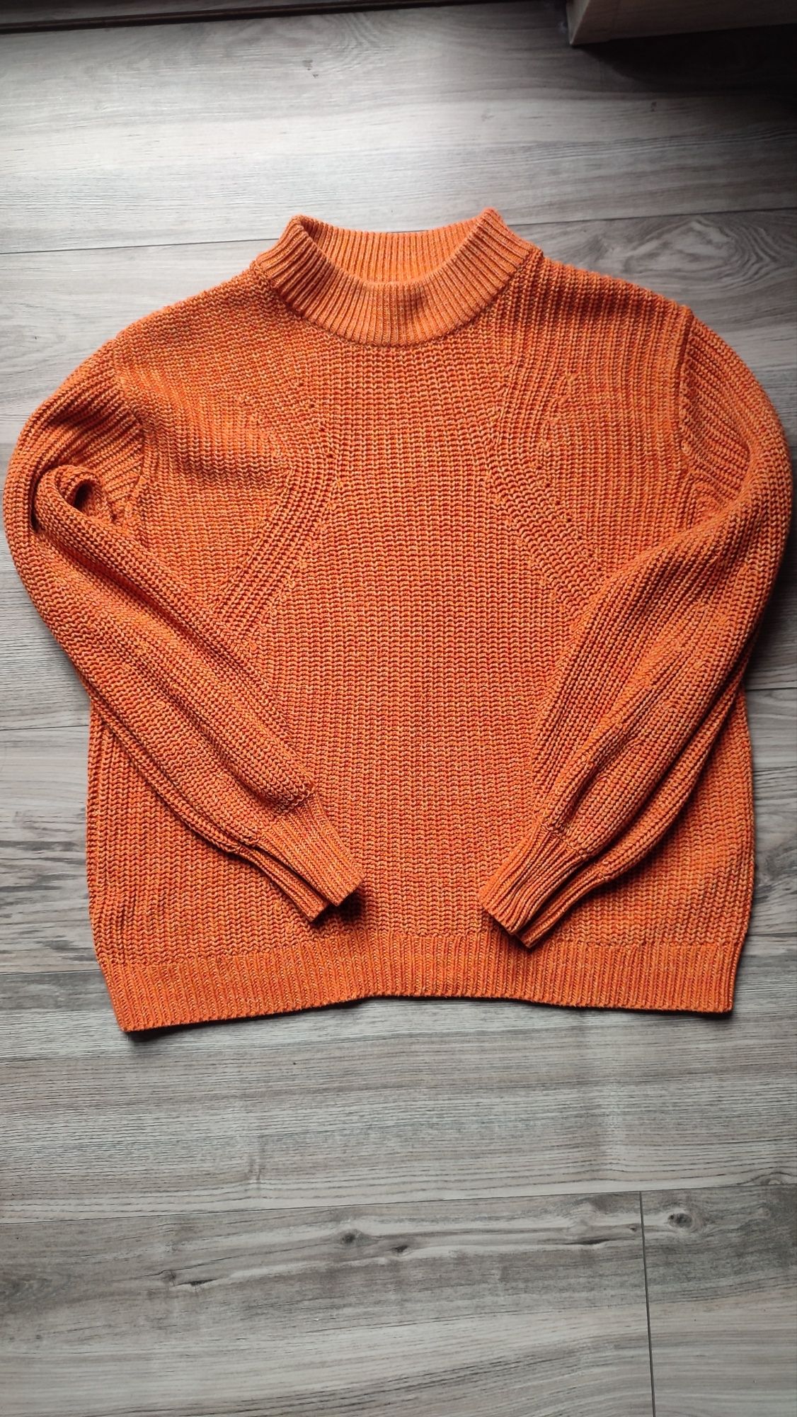 Sweterek oversize jesienny H&M rozmiar M pomarańczowy