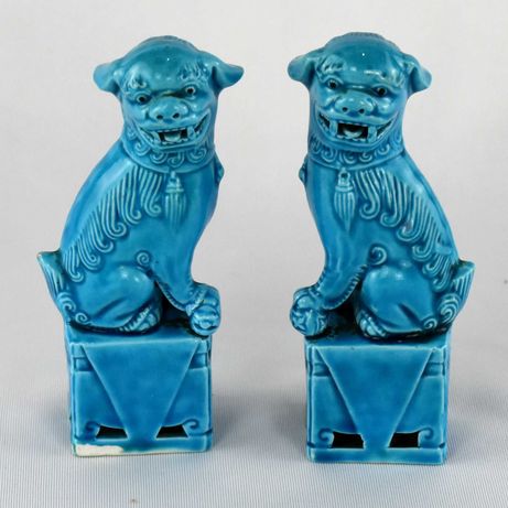 Par de cães de Foo porcelana da China