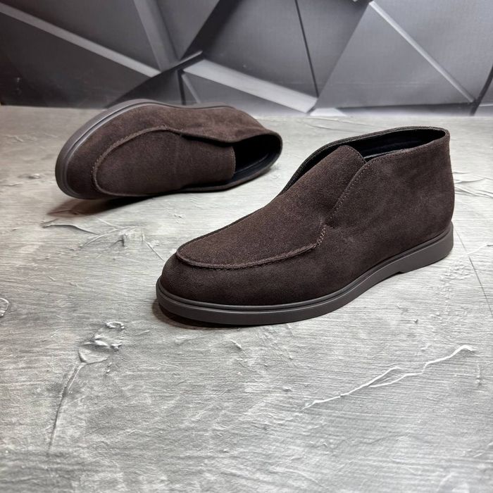 Ботинки Зимние ЛОФЕРЫ Замшевые мужские LORO PIANA! Замша + БАЙКА!