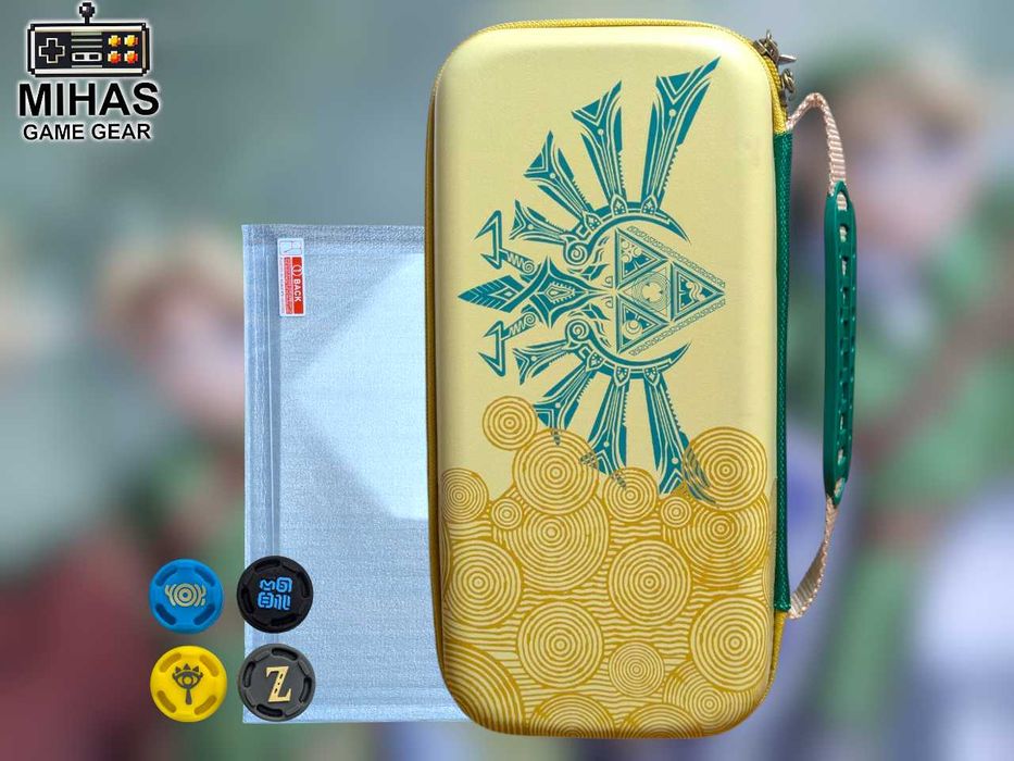 Чохол для Nintendo Switch Набір 4в1 - The Legend of Zelda стіки, скло