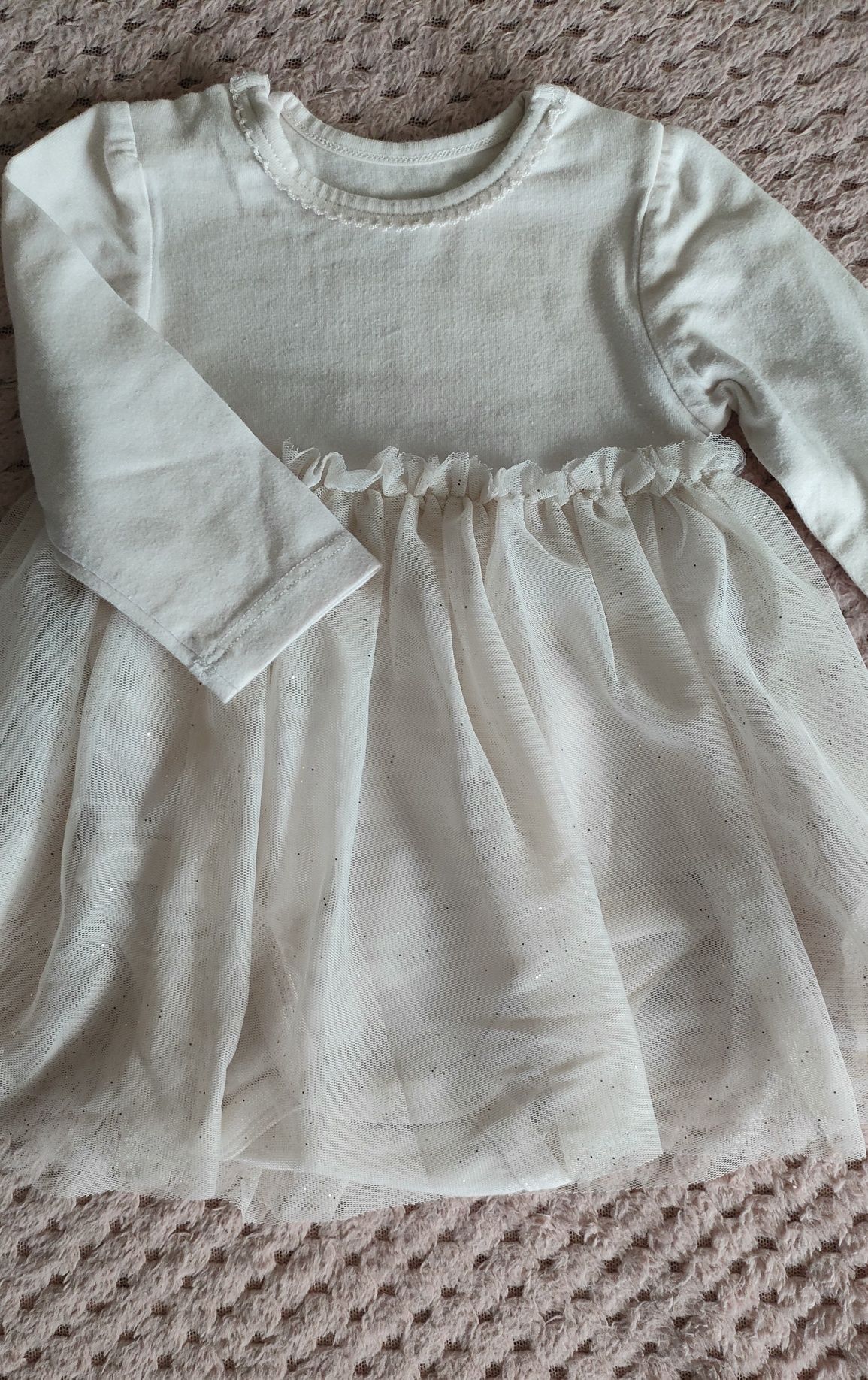 Body na długi rękaw z tiulem - sukienka dla niemowlaka rozmiar 62, H&M