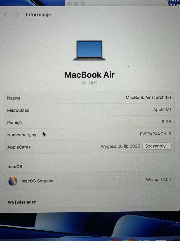 MacBook Air 13 M1 8/256GB