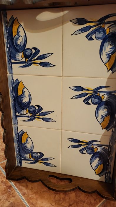 Tabuleiro pintado c/ patos
