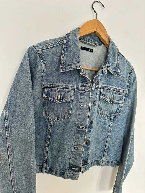 katana jeansowa kurtka custom cekiny M