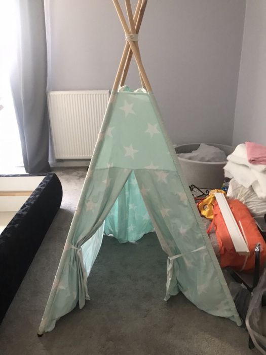 Tipi namiot teepee w gwiazdki miętowy wigwam