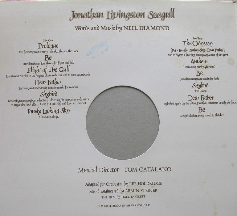 Neil Diamond - - - - - Jonathan Livingstone Seagull - - - - - LP