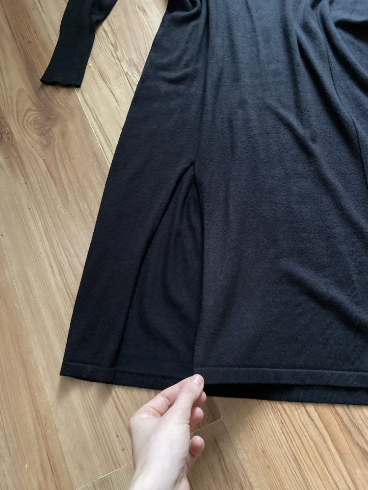 Zalando kaffe sukienka dzianinowa dlugi sweter z rozcieciem midi S M