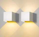 Zestaw 2 lamp ściennych zewnętrznych, wewnętrznych, białych 12W