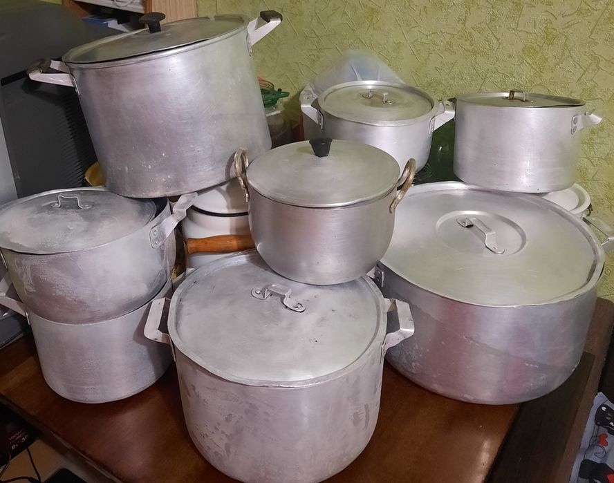 Кастрюли эмаль, алюминий, сталь