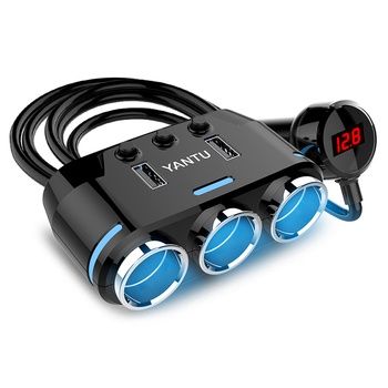Rozdzielacz gniazda zapalniczki B39 Typ C - 3 gniazda+2xUSB-2,1A 100W