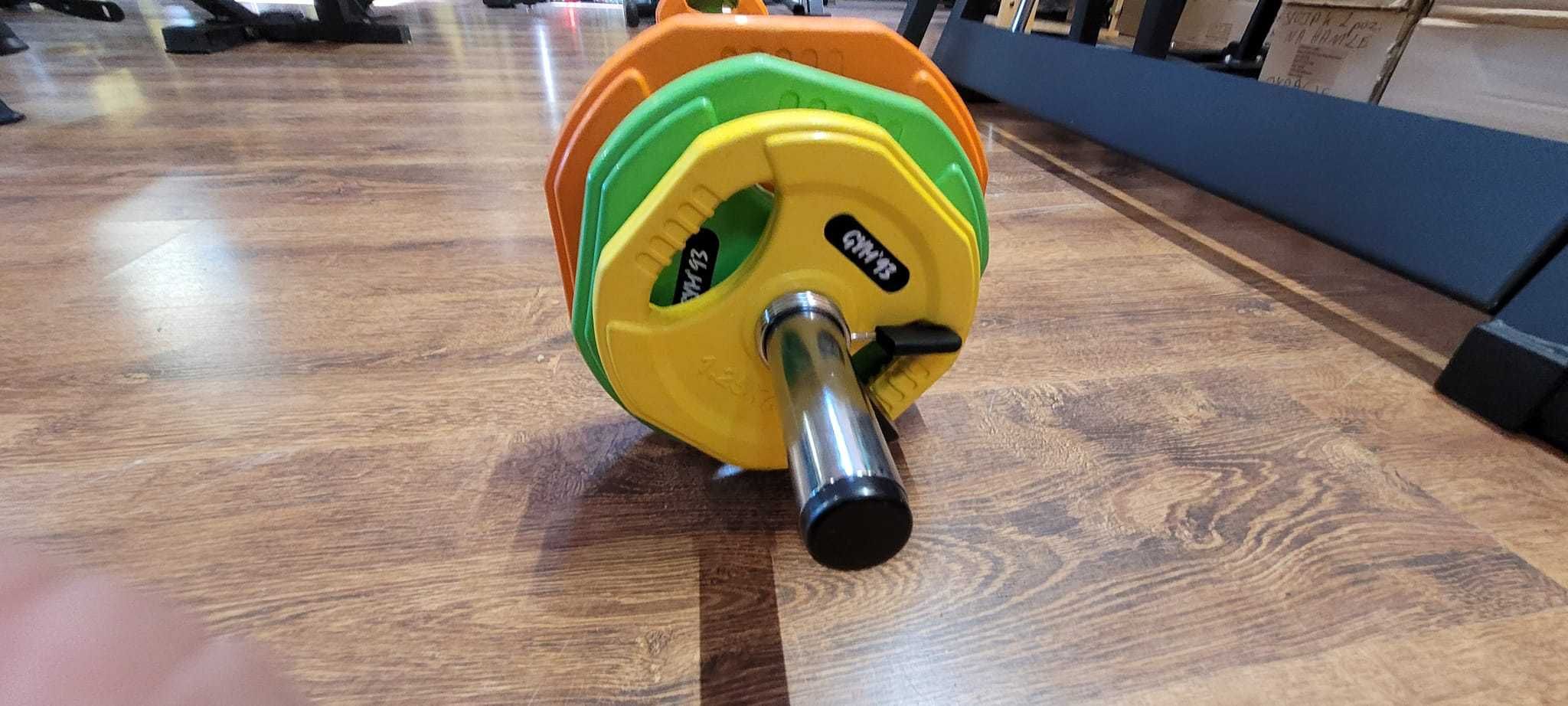 Sztanga z obciążeniem do body pump klub wersion nie bitumiczne talerze