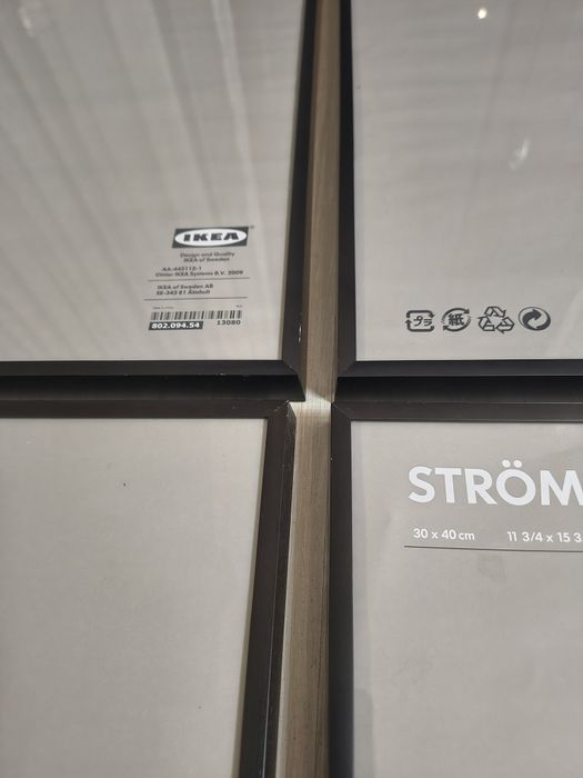 Ikea Stromby 30x40cm, ramki aluminiowe 9szt.