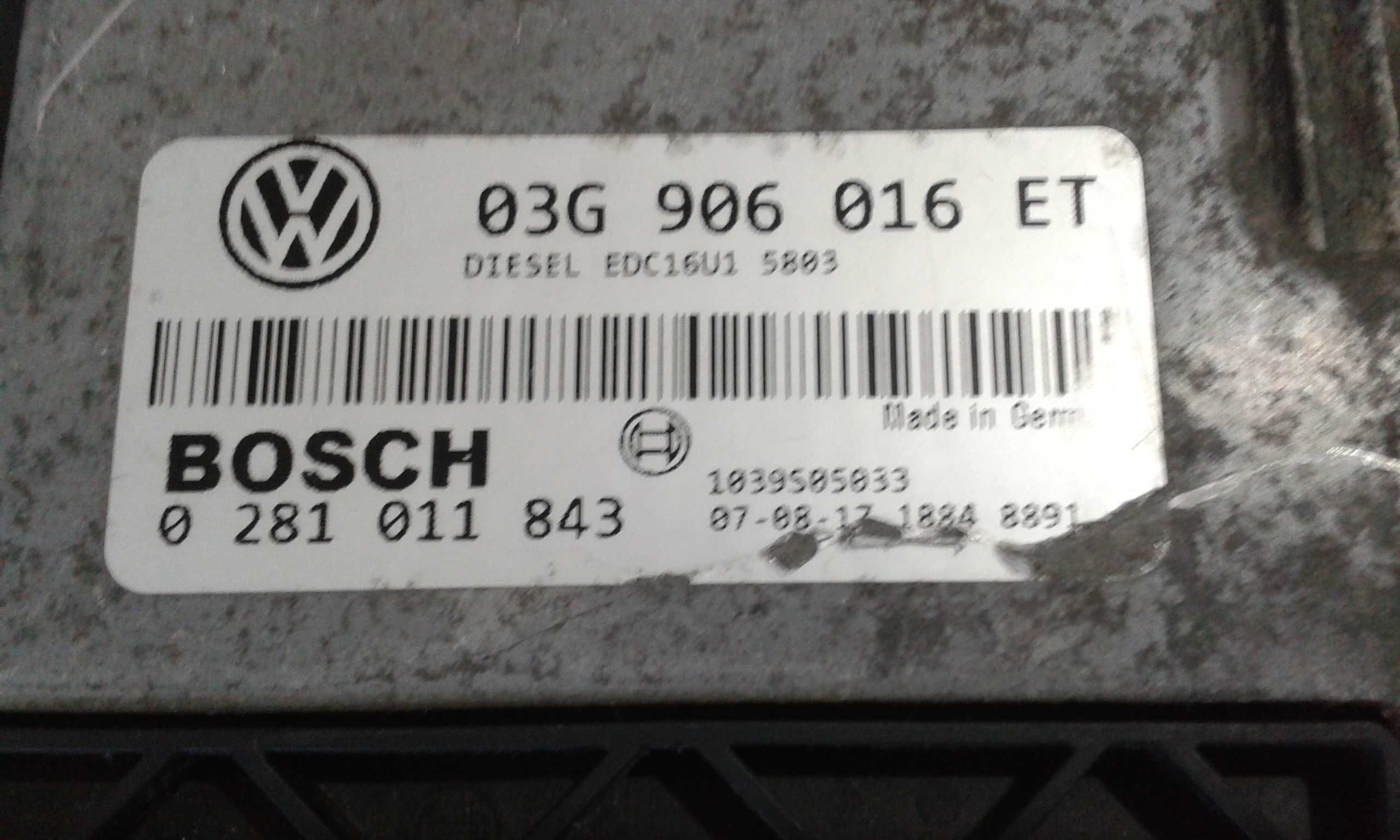 O3G 906 016ET Centralina do Motor VW GOLF 5 2.0TDI ANO 2008 Marca BOSC