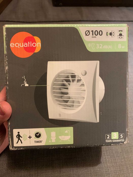 Ventilador branco novo Equation 100 mm wc