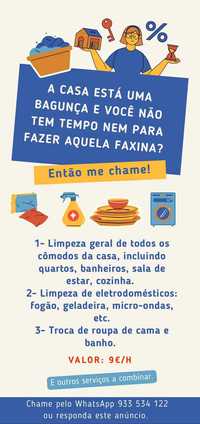 faxina por diária ou hora