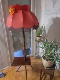 Lampa stojąca PRL retro z abażurem