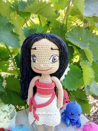 Лялька Моана ручна робота для дівчаток. В'язані іграшки ручної роботи.