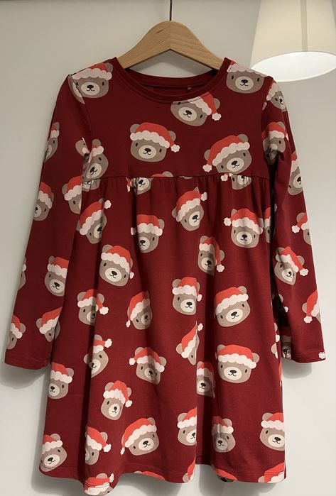 Sukienka świąteczna Next w misie rozm. 116