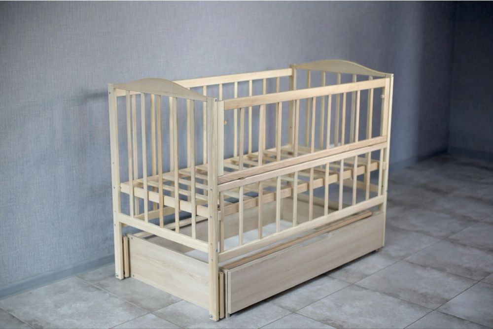 Дитяче ліжечко Маятник із шухлядою 120 х 60 см