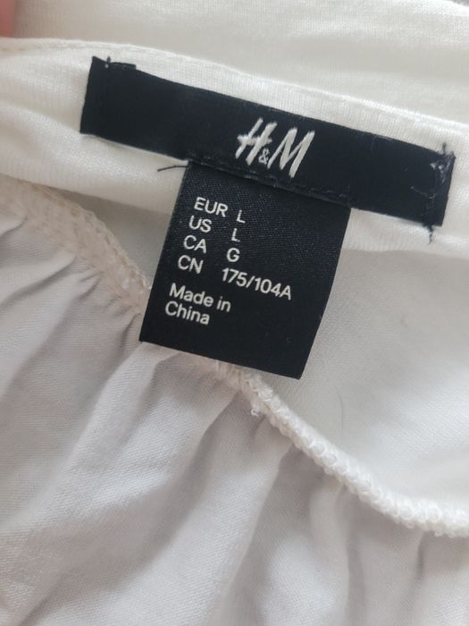 Biały kardigan oversize narzutka boho H&M