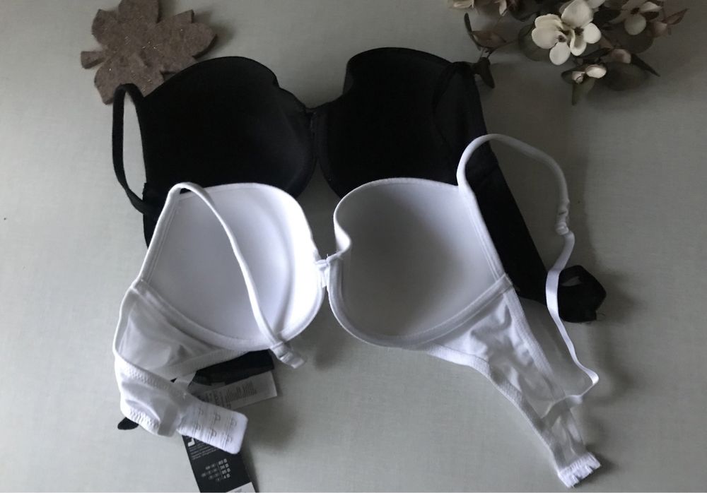 Эсмара! Женский   бюстгальтер черный, белый хлопок, Германия,80 B